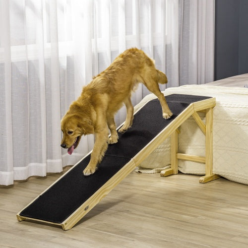 Ramp For Dog Bed, Pet Ramp For Dog With Non-slip Carpet And Top Platfo