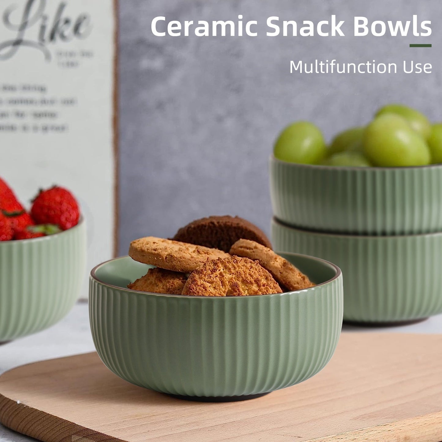 Ceramic Bowls For Kitchen, 46oz Bowl Set Of 4 For Cereal, Salad,