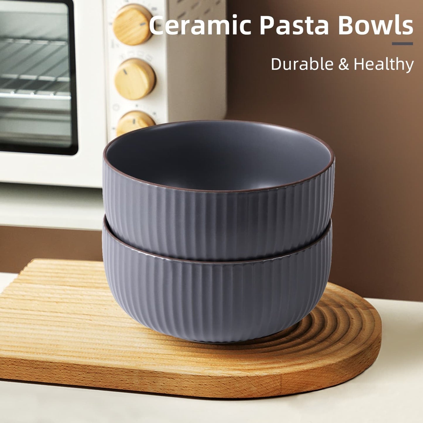 Ceramic Bowls For Kitchen, 46oz Bowl Set Of 4 For Cereal, Salad,