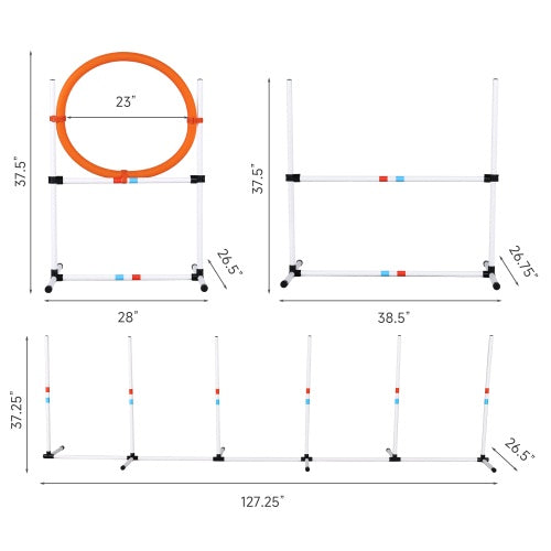 3PC Dog Agility Equipment Set, Obstacle Course Training Exercises For