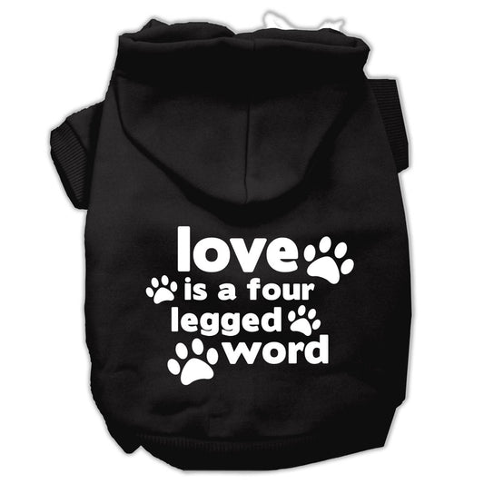 Mirage Pet 62-119 XXXLBK Love is a Four Leg Word Screen Print Pet Hood