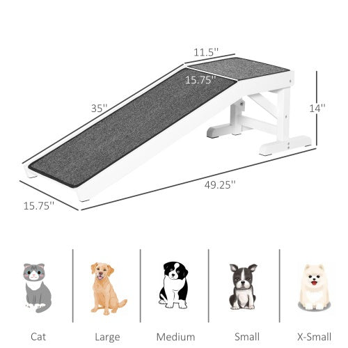 Ramp For Dog Bed, Pet Ramp For Dog With Non-slip Carpet And Top Platfo