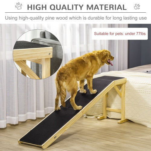 Ramp For Dog Bed, Pet Ramp For Dog With Non-slip Carpet And Top Platfo