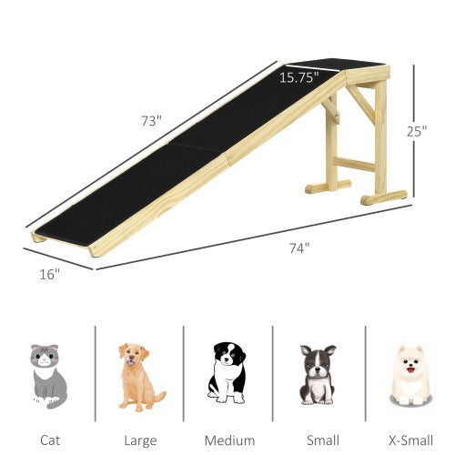 Ramp For Dog Bed, Pet Ramp For Dog With Non-slip Carpet And Top Platfo